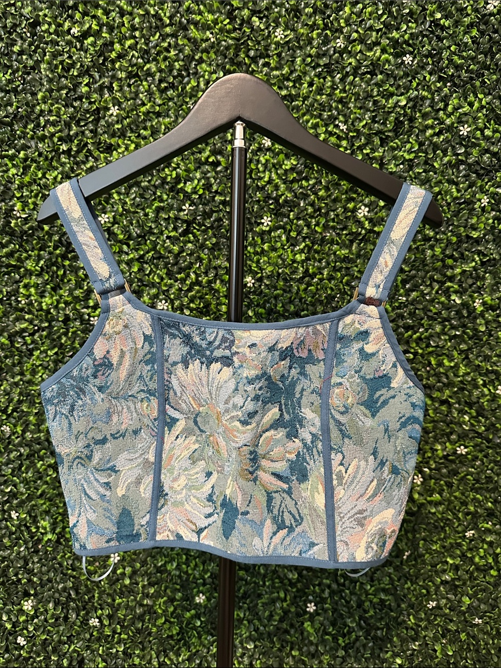 Emerald XO Ivy Floral Tapestry Corset Top New#10